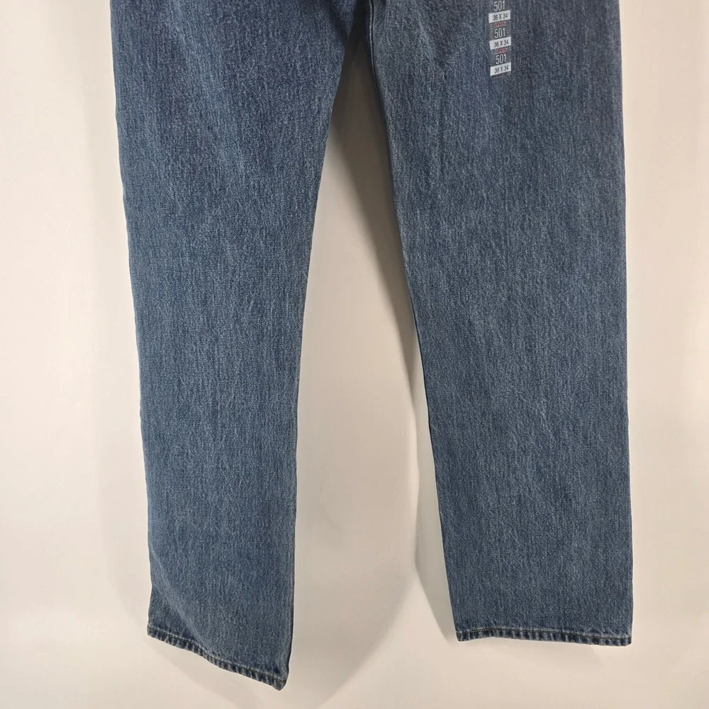 Levi's 501 Original Fit Jeans Men 36x34 Blue Straight Leg Button Fly 005010193